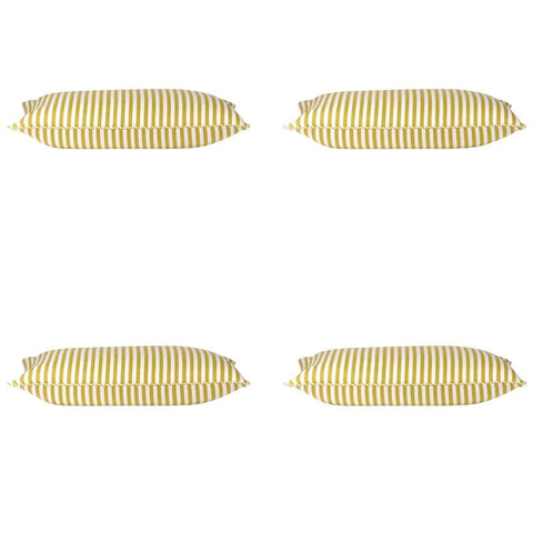 En Pack Of 4 Dandi Mustard Yellow & White Rectangle Cushion Covers