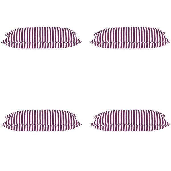 En Pack Of 4 Dandi Fuchsia Plum Purple & White Rectangle Cushion Covers