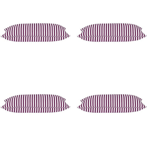 En Pack Of 4 Dandi Fuchsia Plum Purple & White Rectangle Cushion Covers