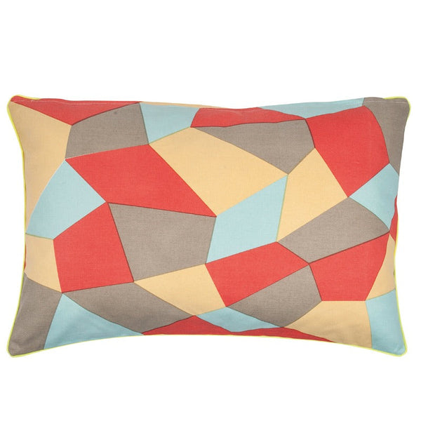 En Pack Of 4 Geo Beige Geometric Design 40X60cm Rectangle Cushion Covers