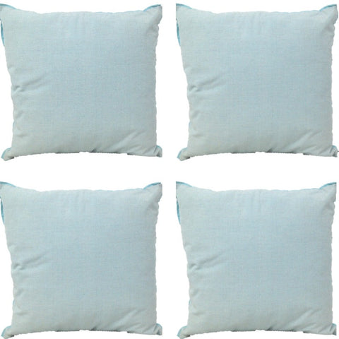 En Pack Of 4 Frida Aqua Blue 50Cm X With Piping Cushion Covers
