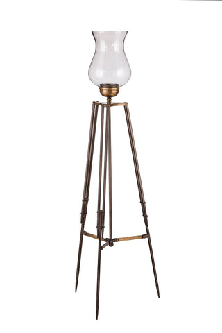 Tripod Candle Holder Floor Stand With Glass Globe Lamp