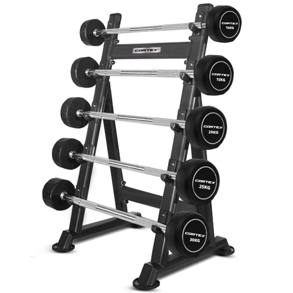 Cortex 100Kg Alpha Series Fixed Barbell Set With Stand Barbells & Attachments