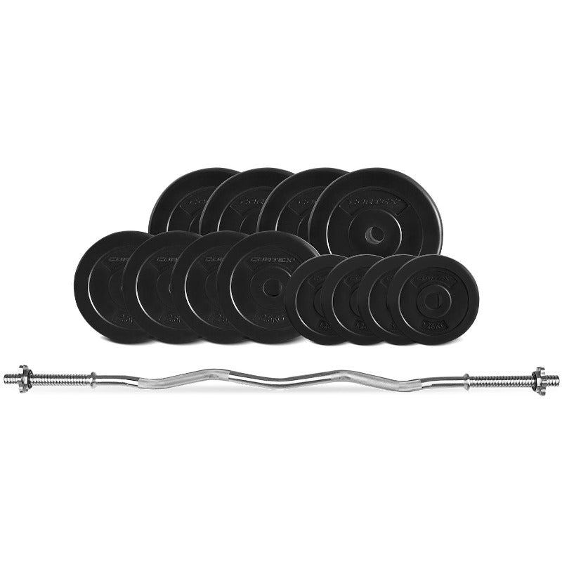Cortex 40Kg Enduracast Curl Bar Weight Set Other Strength Training