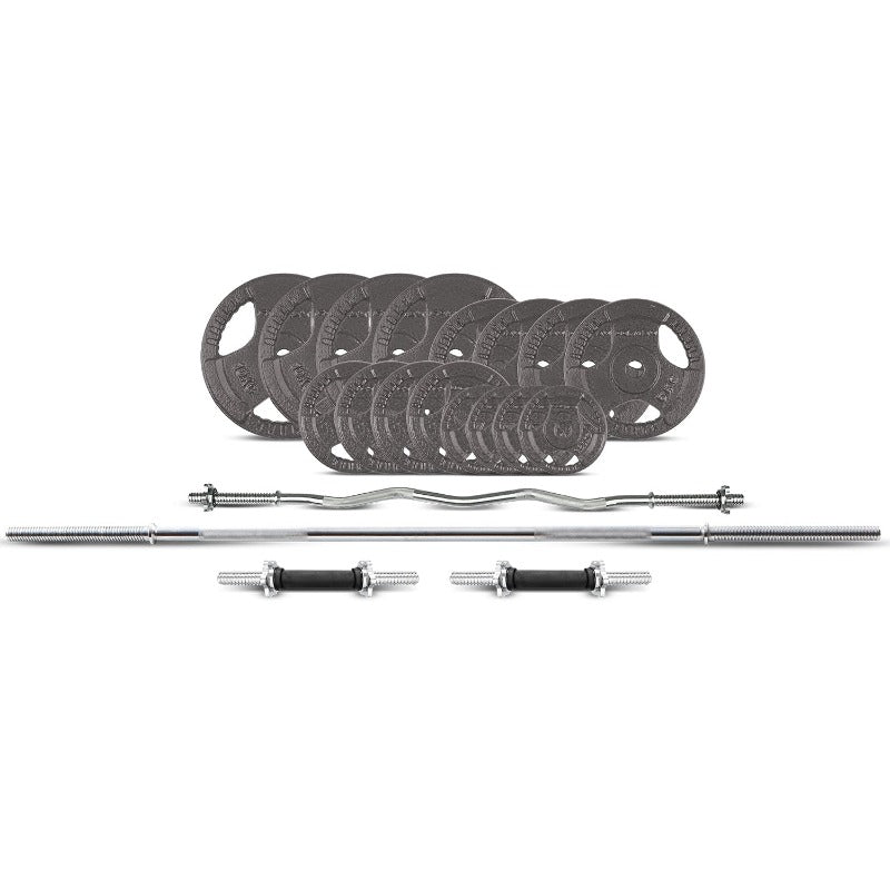 Cortex 90Kg Tri Grip Barbell Weight Set 25Mm Barbells & Attachments