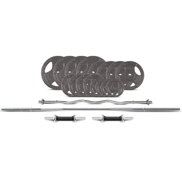 Cortex 90Kg Tri Grip Barbell Weight Set 25Mm Barbells & Attachments