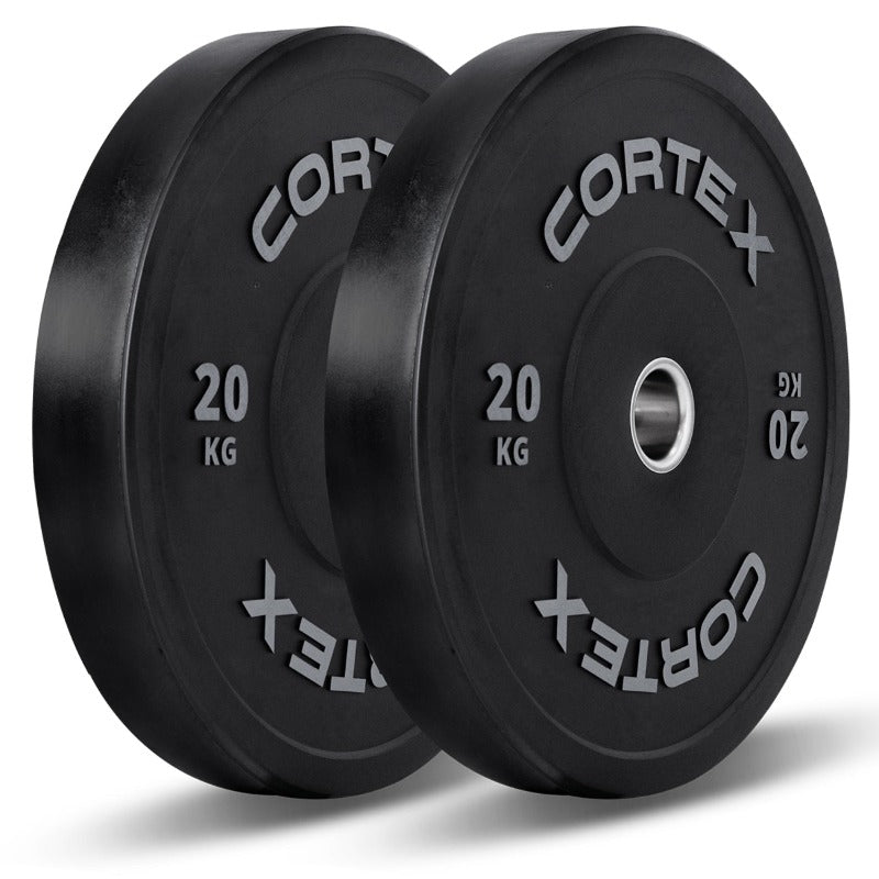 Cortex 20Kg Black Series V2 50Mm Rubber Olympic Bumper Plate (Pair) Weight Plates