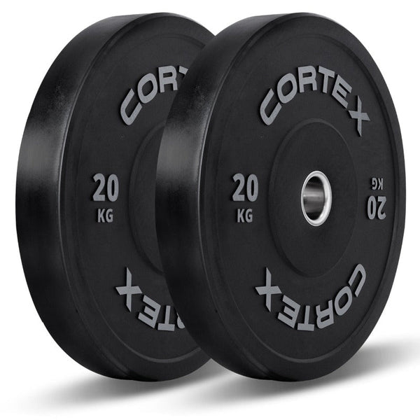 Cortex 20Kg Black Series V2 50Mm Rubber Olympic Bumper Plate (Pair) Weight Plates