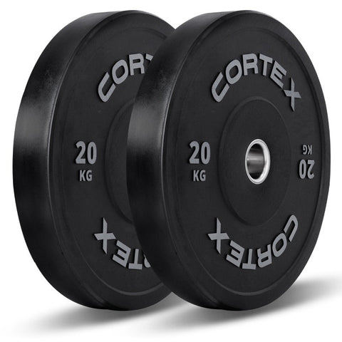 Cortex 20Kg Black Series V2 50Mm Rubber Olympic Bumper Plate (Pair) Weight Plates