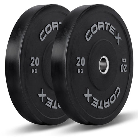 Cortex 20Kg Black Series V2 50Mm Rubber Olympic Bumper Plate (Pair)