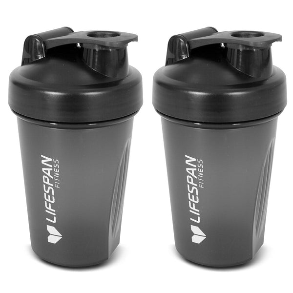 Lifespan Fitness Shaker Bottle 500Ml In Black (Pack Of 2) Shake Bottles & Mixers