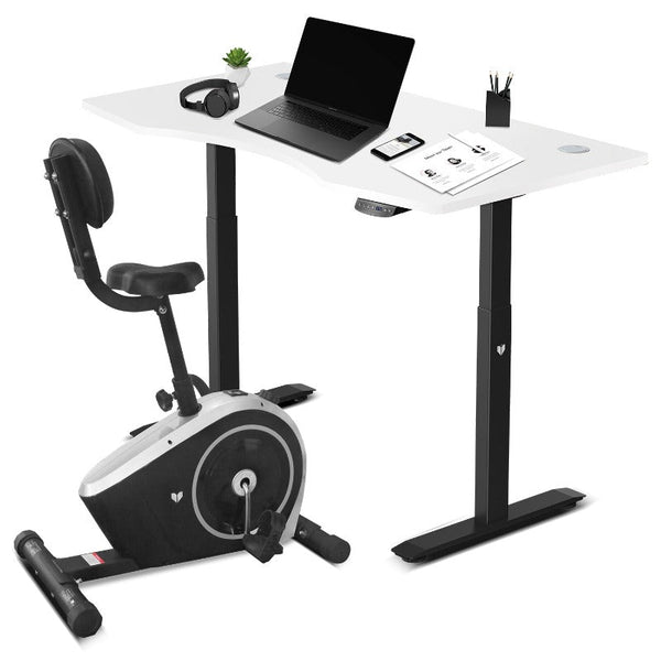 Lifespan Fitness Cyclestation 3 Exercise Bike With Ergodesk Automatic Standing Desk 150Cm Exercise Bikes