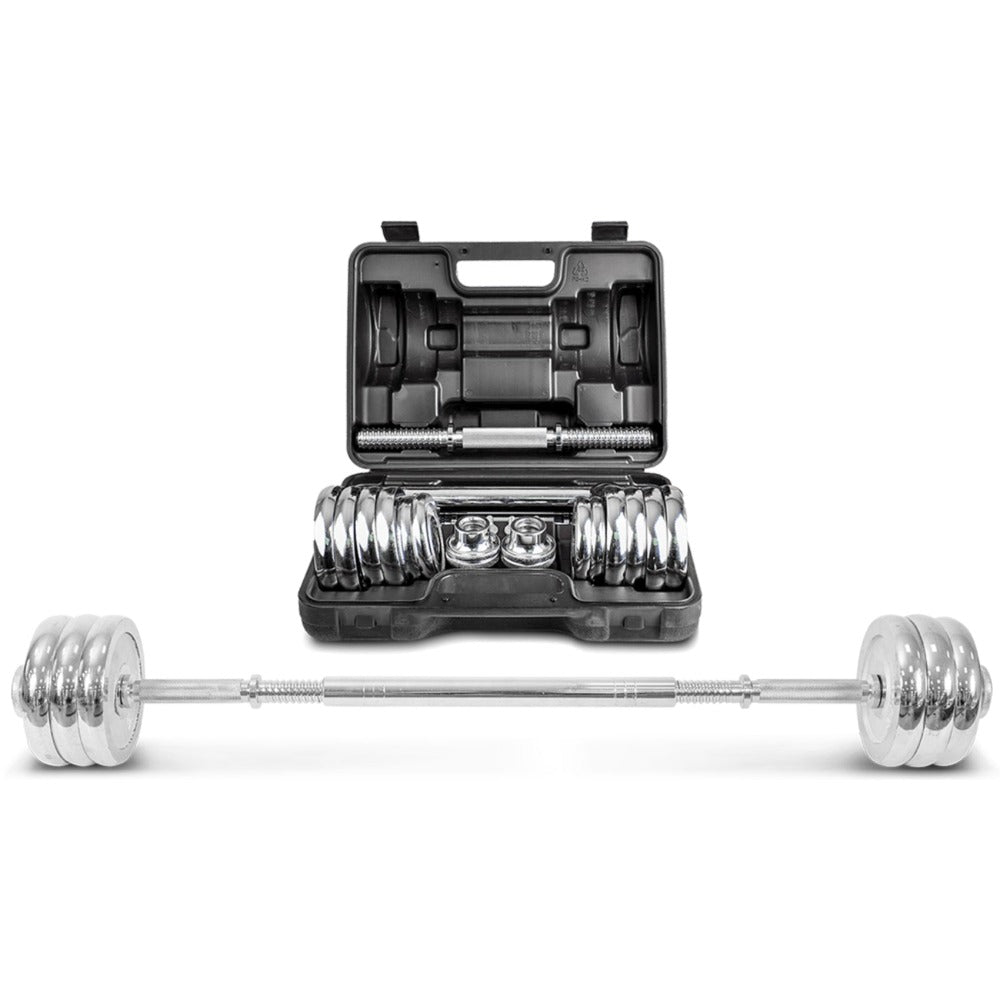 Lsg 2 In 1 Dumbbell Barbell Set With Case 30Kg Dumbbells