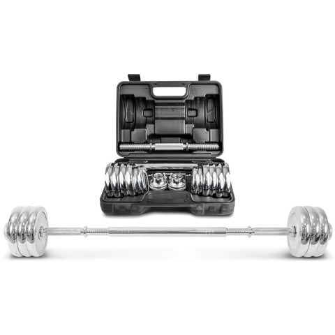 Lsg 2 In 1 Dumbbell Barbell Set With Case 30Kg Dumbbells