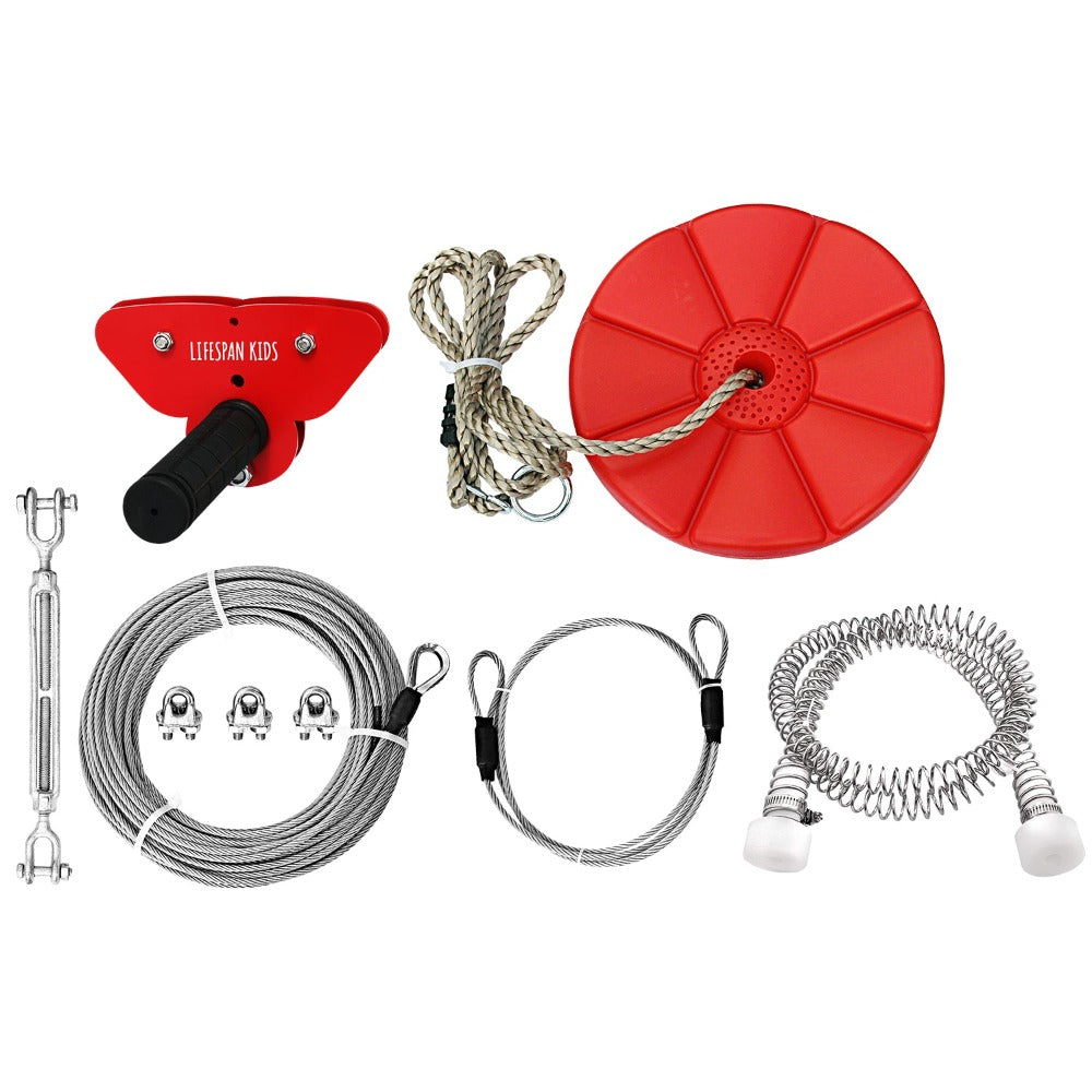 Lifespan Woomera Flying Fox + Red Monkey Swing Outdoor Swings