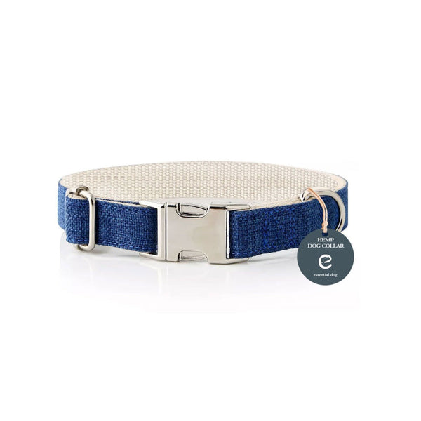 Essential Dog Natural Hemp & Cotton Collar (Ink Blue) Dog Collars
