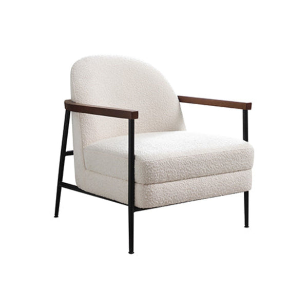 Denmark Arm Chair Polyester Fabric Upholstery Wooden Structure Solid Foam Black Metal Legs Sofas Armchairs & Couches