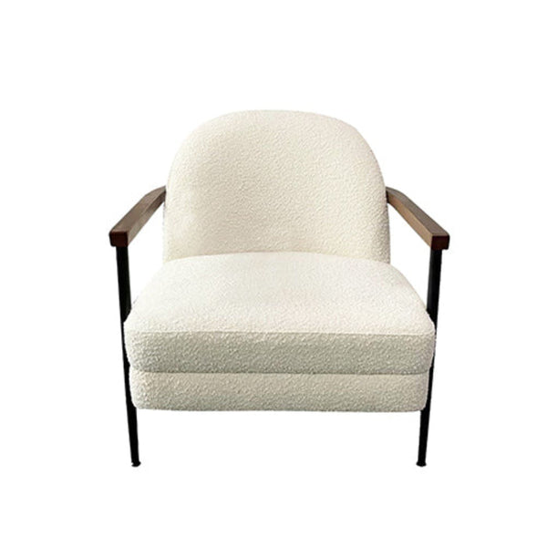 Denmark Arm Chair Polyester Fabric Upholstery Wooden Structure Solid Foam Black Metal Legs Sofas Armchairs & Couches