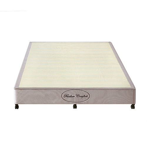 Mattress Base Ensemble Double Size Solid Slat In Beige With Removable Cover Double Bed Frames