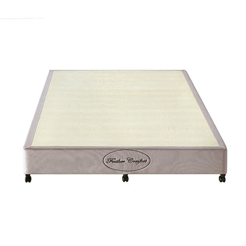 Mattress Base Ensemble Double Size Solid Slat In Beige With Removable Cover Double Bed Frames
