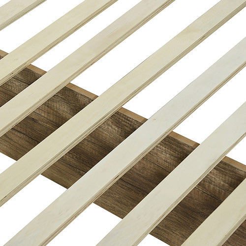 4 Pieces Bedroom Suite Natural Wood Like Mdf Structure Double Size Oak Colour Bedside Table & Tallboy Double Bed Frames