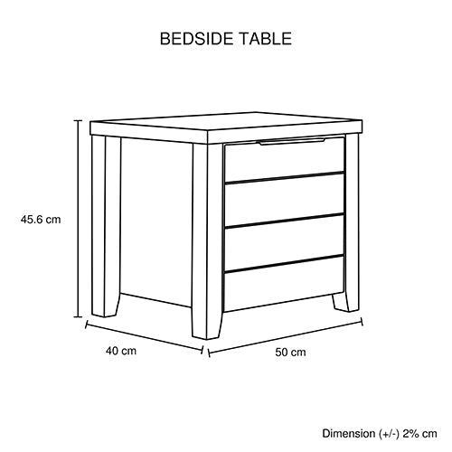 4 Pieces Bedroom Suite Natural Wood Like Mdf Structure Double Size Oak Colour Bedside Table & Tallboy Double Bed Frames