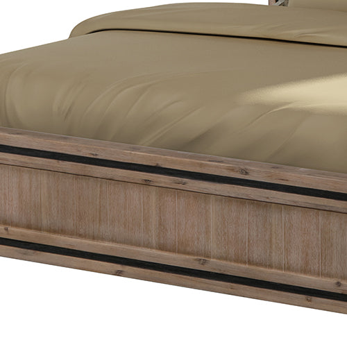 Queen Size Silver Brush Bed Frame In Acacia Wood Construction Queen Bed Frames