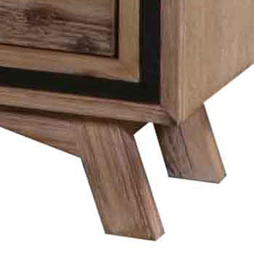 Bedside Table 2 Drawer Night Stand With Solid Acacia Storage In Sliver Brush Colour Bedside Tables
