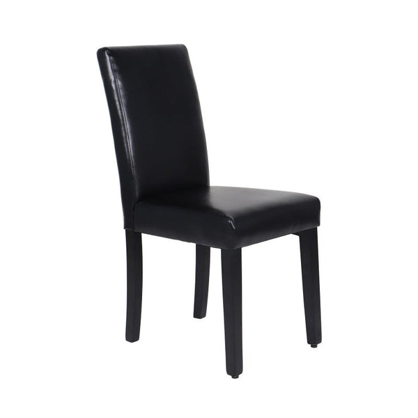 Melbournians Furniture 2X Frame Black Leatherette With Solid Pine Legs Dining Chairs