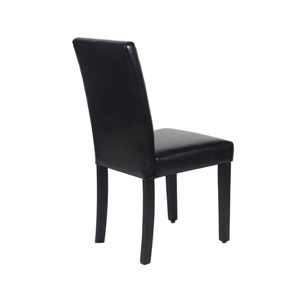 Melbournians Furniture 2X Frame Black Leatherette With Solid Pine Legs Dining Chairs