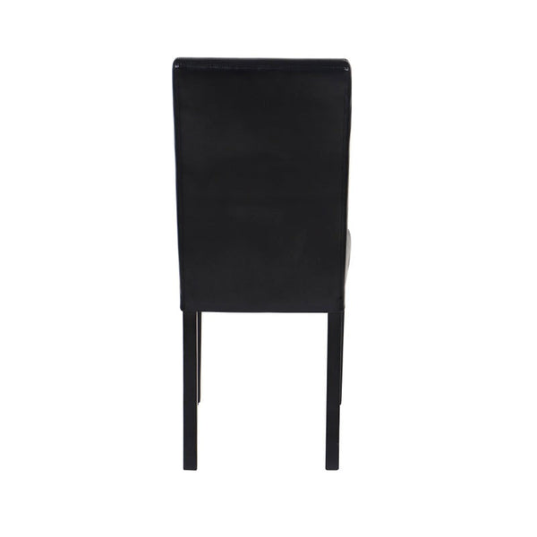 Melbournians Furniture 2X Frame Black Leatherette With Solid Pine Legs Dining Chairs