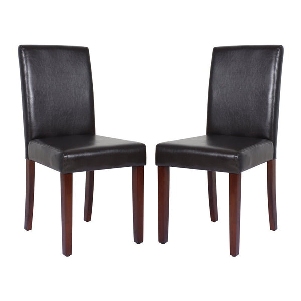 Melbournians Furniture 2X Frame Brown Leatherette With Solid Pine Legs Dining Chairs