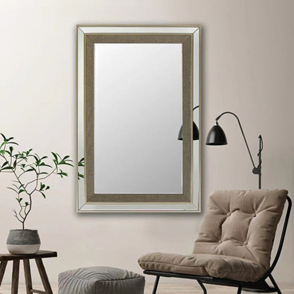 Melbournians Furniture Wall Mirror Mdf Silver Matching Fabric Rectangular Shape Mrr 03 Mirrors