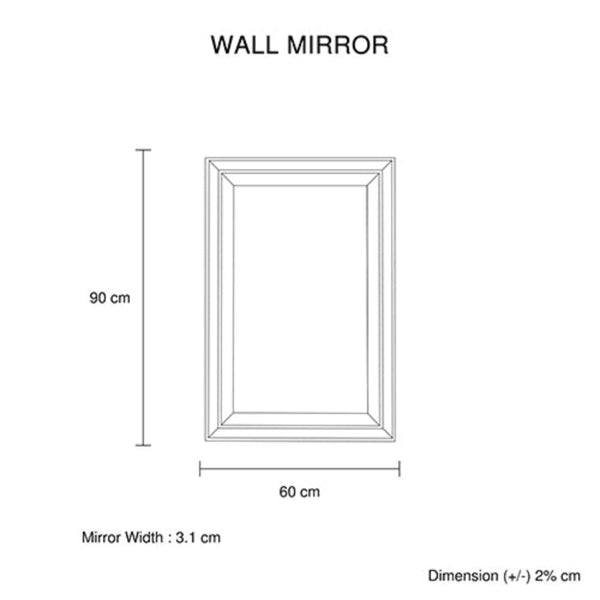 Melbournians Furniture Wall Mirror Mdf Silver Matching Fabric Rectangular Shape Mrr 03 Mirrors