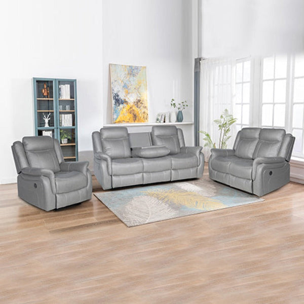 Melbournians Furniture 3 2 1 Seater Finest Grey Fabric Recliner Sofa Sturdy Construction Metal Mechanism Sofas Armchairs & Couches