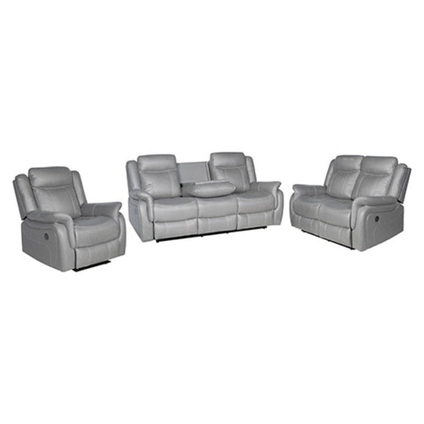 Melbournians Furniture 3 2 1 Seater Finest Grey Fabric Recliner Sofa Sturdy Construction Metal Mechanism Sofas Armchairs & Couches