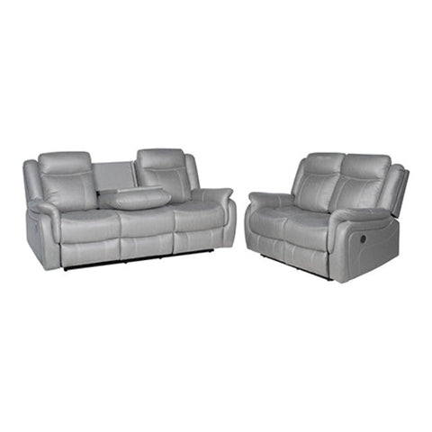 Melbournians Furniture 3 2 Seater Finest Grey Fabric Recliner Sofa Sturdy Construction Metal Mechanism Sofas Armchairs & Couches