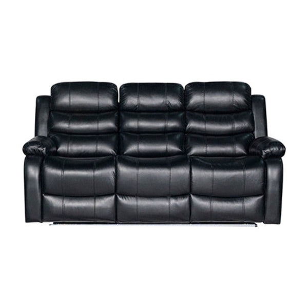 Melbournians Furniture 3 2 1 Seater Finest Black Leatherette Recliner Feature Console Led Light Ultra Cushioned Sofas Armchairs & Couches
