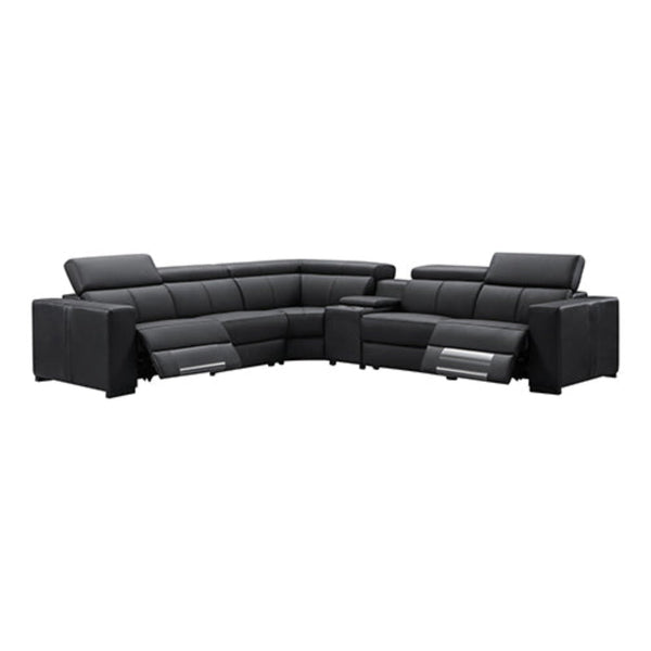 Melbournians Furniture Washington Genuine Leather 6 Seater Corner Sofa With 2 Electric Recliners And Reversible Console Sofas Armchairs & Couches