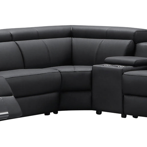 Melbournians Furniture Washington Genuine Leather 6 Seater Corner Sofa With 2 Electric Recliners And Reversible Console Sofas Armchairs & Couches