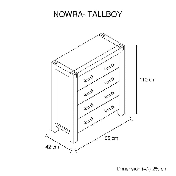 Tallboy Chest Of Drawers With 4 Storage In Chocolate Colour Dressers & Chests Of Drawers