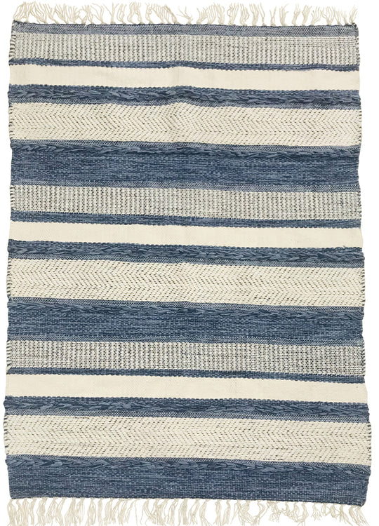 Status Collections Striped Blue/White Rug120x180 Cm Rugs