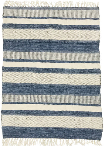 Status Collections Striped Blue/White Rug120x180 Cm Rugs