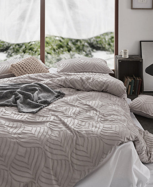 Cleverpolly Tufted Ultra Soft Microfiber Quilt Cover Set Single Quilt Covers