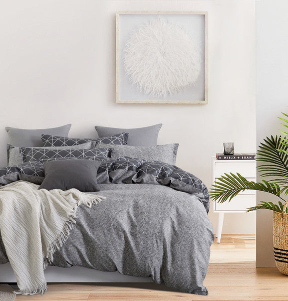 Gioia Casa Manhattan 100% Cotton Reversible Quilt Cover Set King Size Quilt Covers