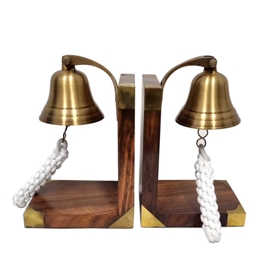 World Australia Brass Bookend Anchor Bell Bookends