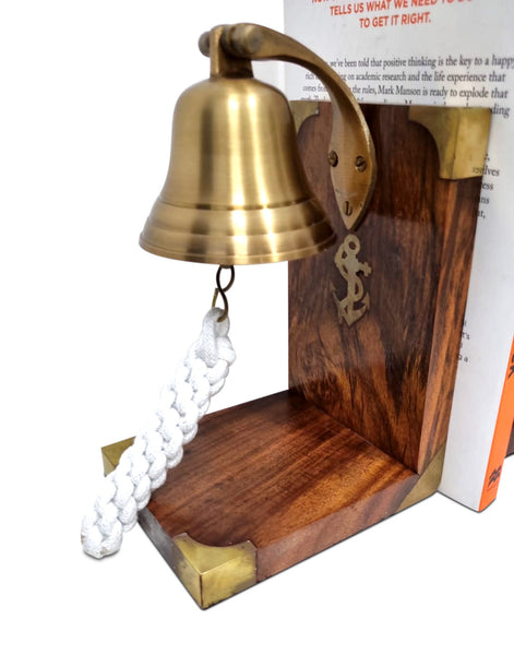 World Australia Brass Bookend Anchor Bell Bookends