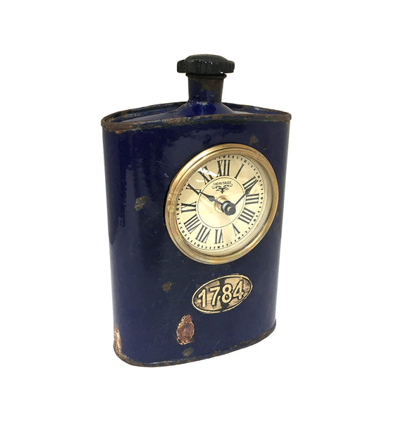 World Australia Table Clock Old Iron Drinking Flask Desk Clocks