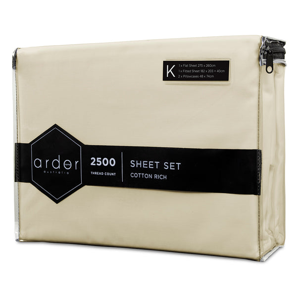 2500Tc Cotton Rich Sheet Sets King Offwhite Sheets