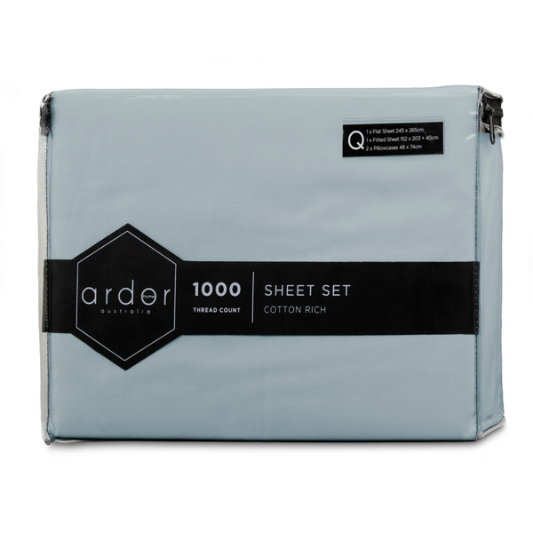 Ardor 1000Tc Cotton Rich Sheet Set King Single Sheets